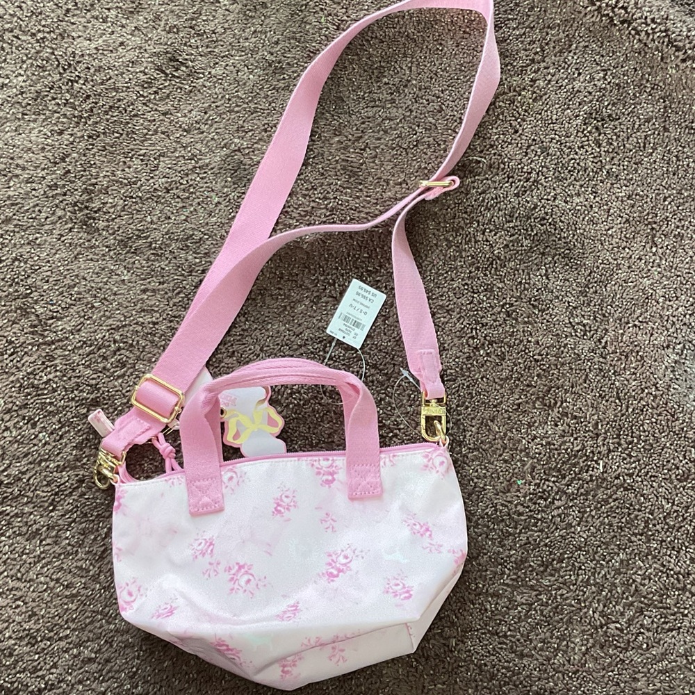 Victoria's Secret PINK Floral Mini Duffle Bag in Cream and Pink - Picture 2 of 4